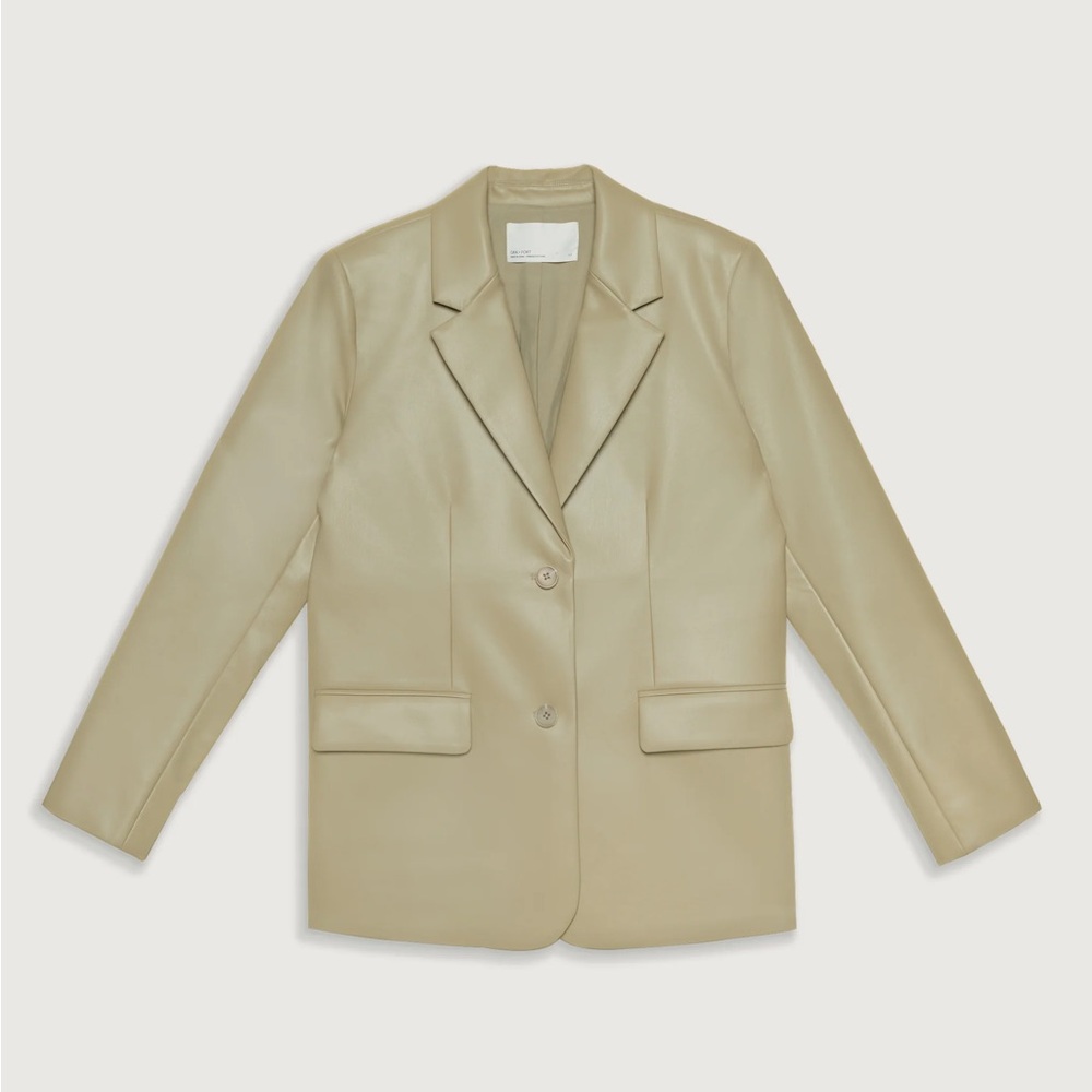 Oak + Fort Vegan Leather Blazer - Elm | Small | NWT